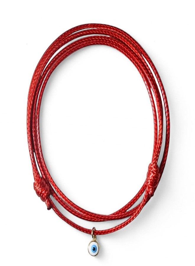 Luck Strings Evil Eye Cord Choker Necklace for Men or Women Unisex Adult - Protection Nazar Kabbalah Ojo Turco Good Luck Red or Black String (one size, Choker, Red) - Image 1